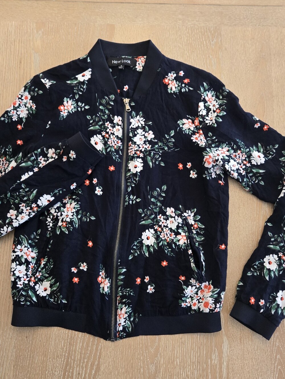 New Look Floral Light Bomber Jacket